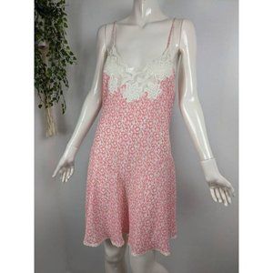 Vintage Natori Robe Pink and white low back sexy slip size m/l